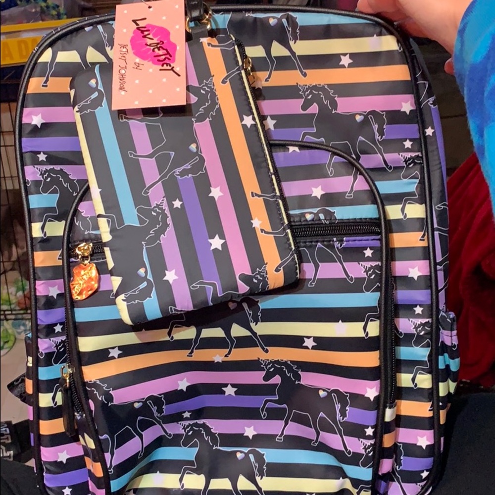 NWT Betsey Johnson unicorn backpack